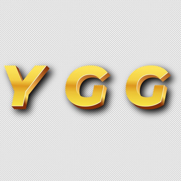 YGG Gold Logo Icon Isolated White Background Transparent