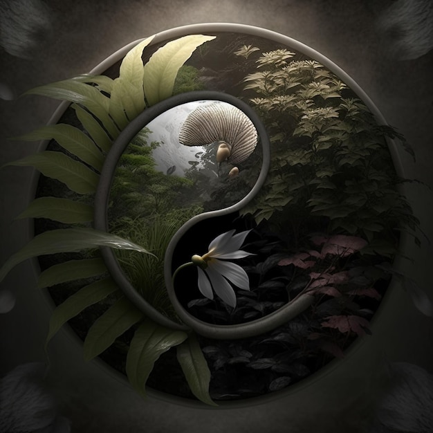 Yin en Yang gemaakt van de natuur. Symbool van harmonie