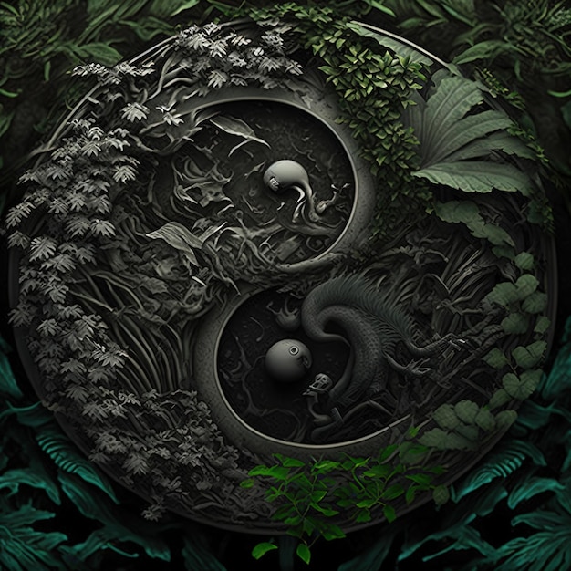 Yin en Yang gemaakt van de natuur. Symbool van harmonie