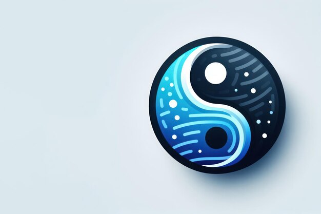 Photo yin and yang icon on a clean background space for text