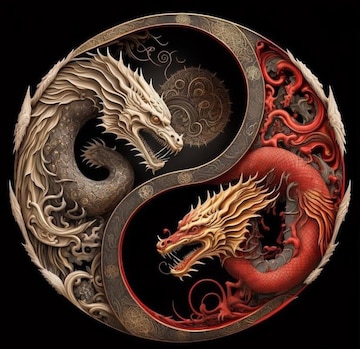 Premium Photo | The yin yang is a symbol of the chinese dragon.