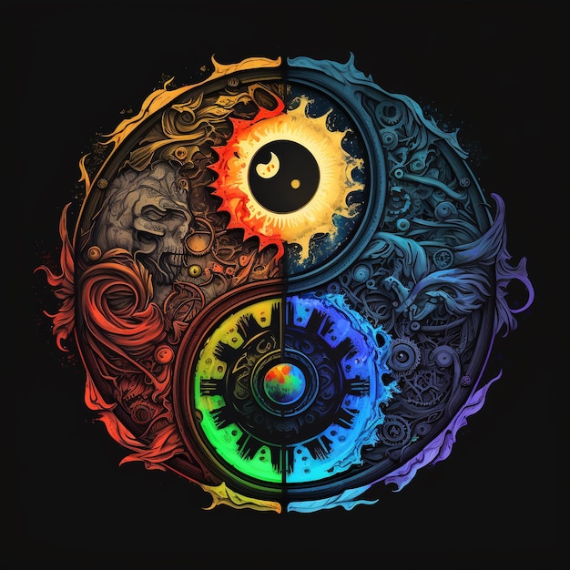 The yin yang is a symbol of life and the word yin yang.