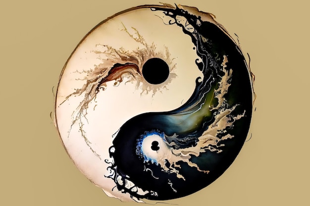 Yin yang symbol infinity life illustration Generative AI