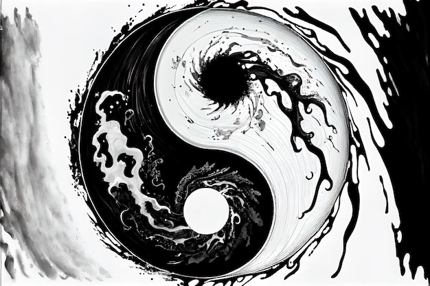 Yin yang symbol infinity life illustration Generative AI