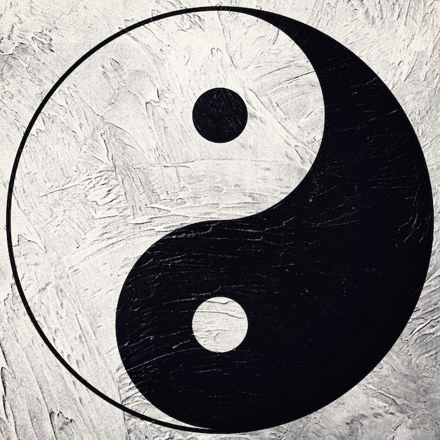 Foto simbolo di yin yang. stile retrò.