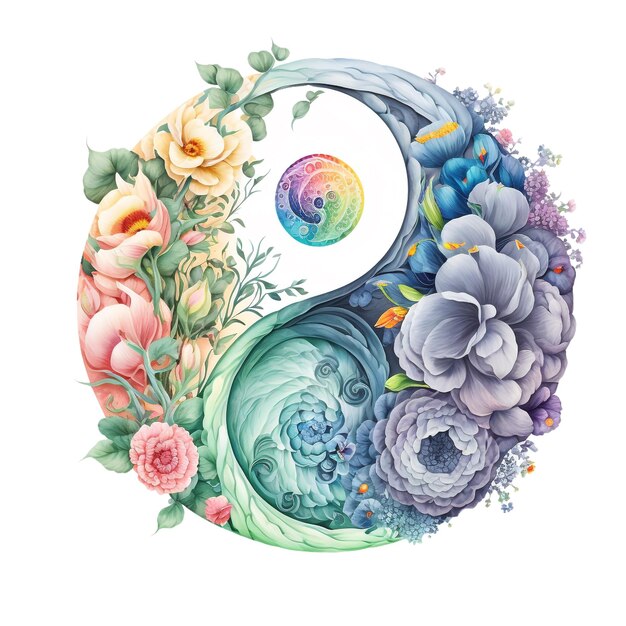 Yin yang watercolor 18