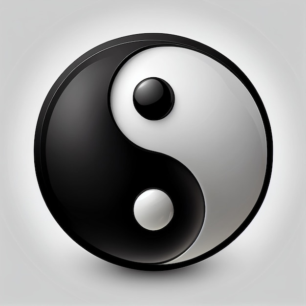 Photo ying yang symbol, 3d, spiritual, black and white