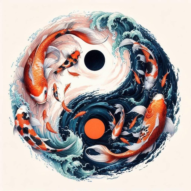 Photo ying yang symbol dragon wallpaper