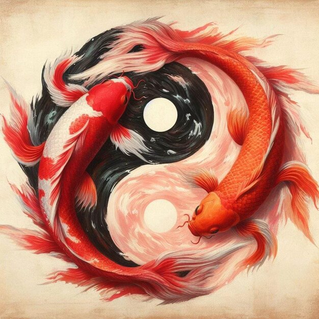 Photo ying yang symbol dragon wallpaper