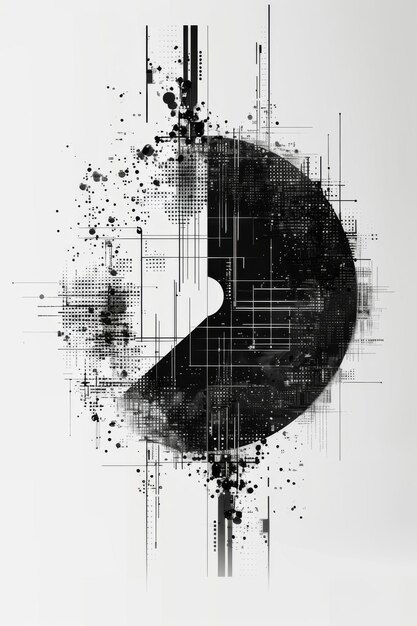 ying yang symbol in style of Data visualization