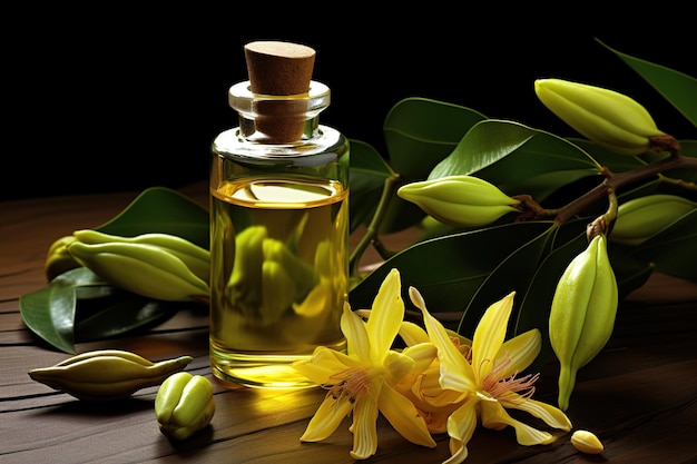 Foto olio aromatico di ylang ylang