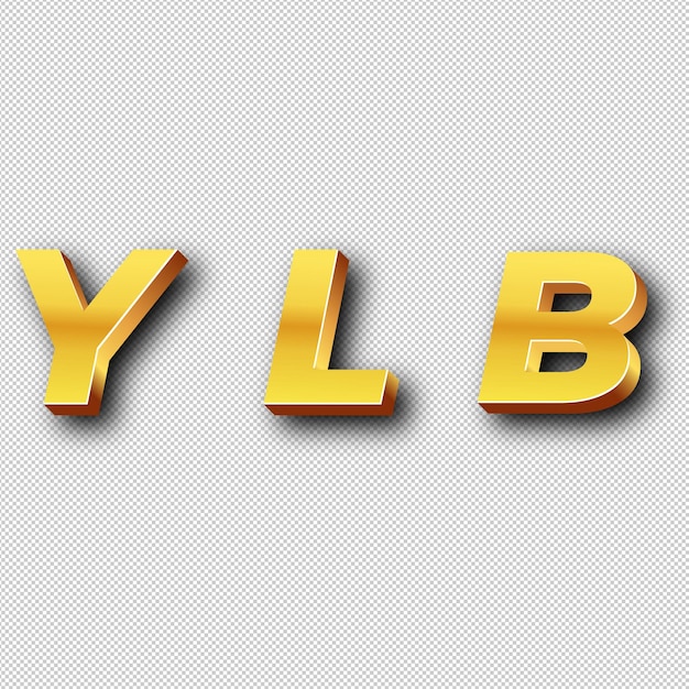 YLB Gold Logo Icon Isolated White Background Transparent