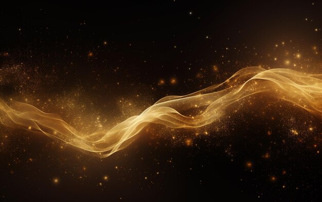 ynamic golden particle flowing dust background