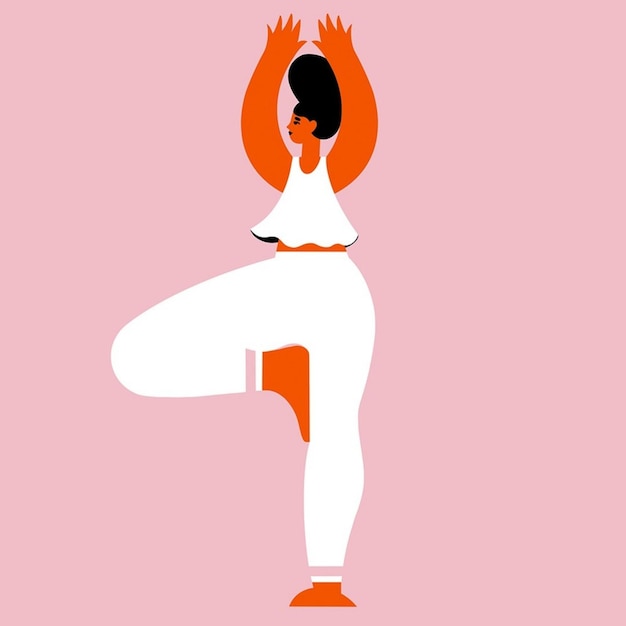 Photo yoga activity meditation health woman illustration cartoon background