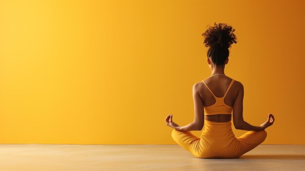 Photo yoga advertisment background with copy space