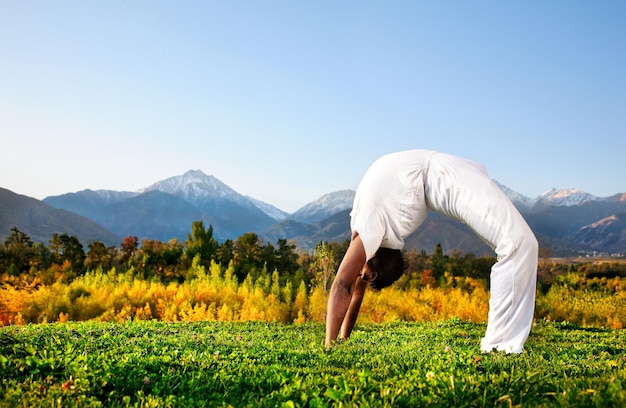 Yoga chakrasana wheel pose