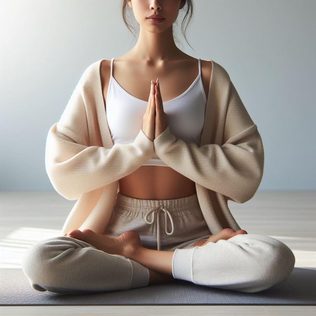 Yoga en mat realistische foto