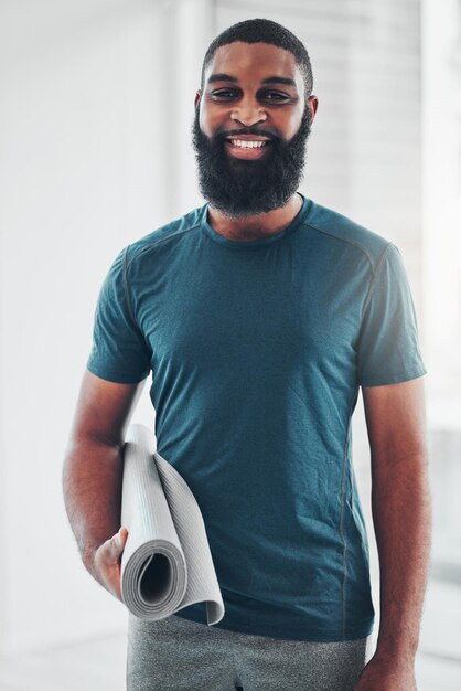 Premium Photo  Yoga fitness portrait and black man for wellness