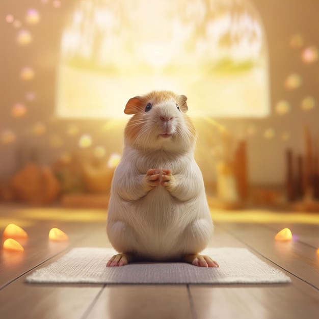 Premium AI Image  A hamster with long whiskers is standing on a