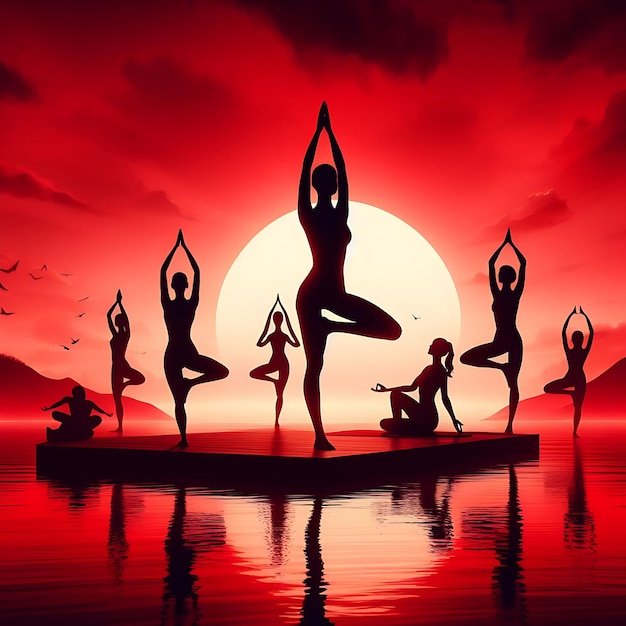 Foto yoga illustratie