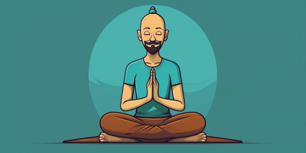 Yoga Instructor mascot for a company logo line art Generative AI