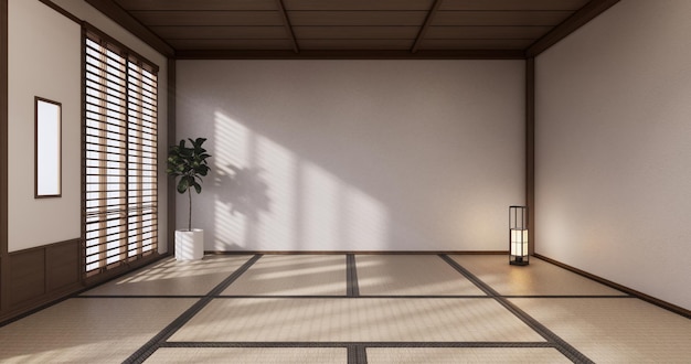 Yoga interieur designcleaning minimalistische kamer japan stijl 3D-rendering