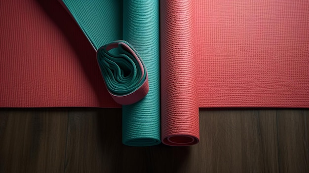 Yoga mat achtergrond bovenaanzicht