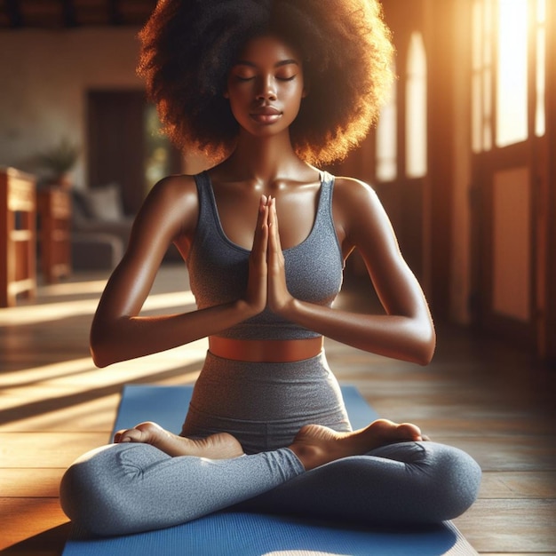 Yoga and mat realistic photo