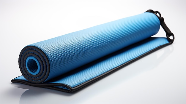 Yoga mat with blue yoga matgenerative ai