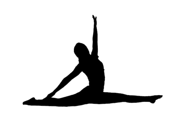 Photo yoga  silhouettes  isolated on white background