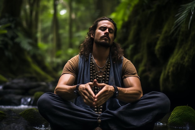 Yoga teacher practicing outdoors