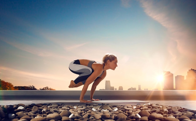 Yoga woman Young woman doing yoga in morning