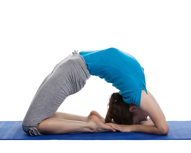 Yoga - young beautiful woman doing yoga asana excerise isolated