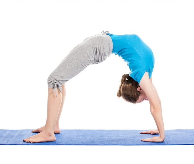 Yoga - young beautiful woman doing yoga asana exercise isolated