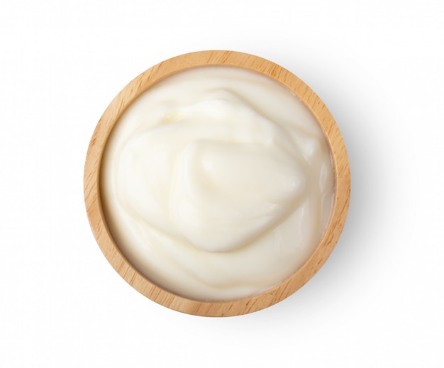 Yoghurt in a cup isolated 