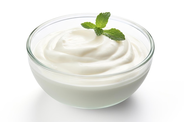 Foto yoghurt in glazen kom