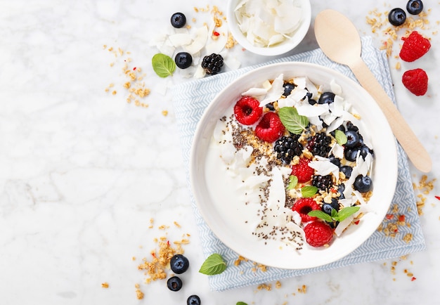 Yogurt bowl with fresh berries