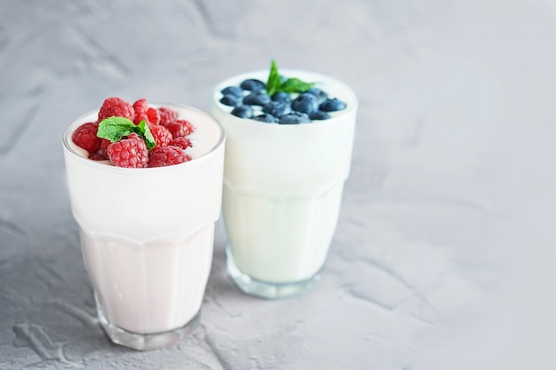 Yogurt drink with delicious berries