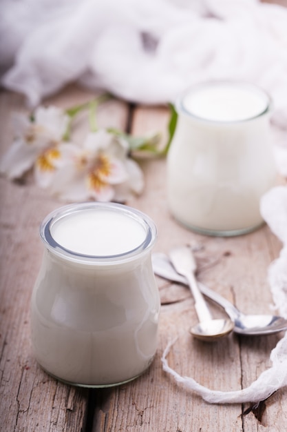 Yogurt in jars,homemade