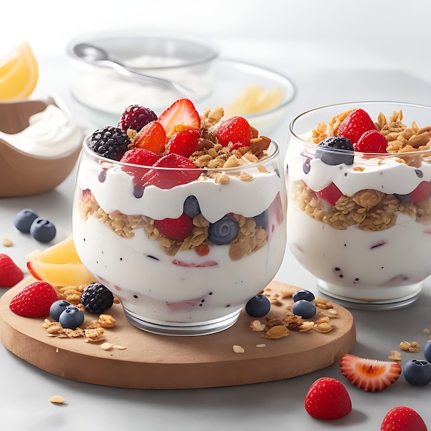 Yogurt Parfait with Fruits and Granola