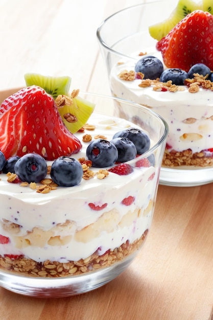 Yogurt Parfait with Fruits and Granola