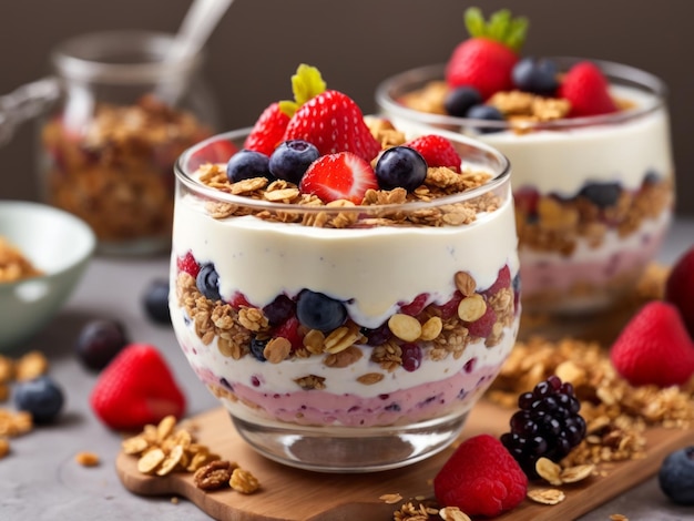 Yogurt Parfait with Fruits and Granola
