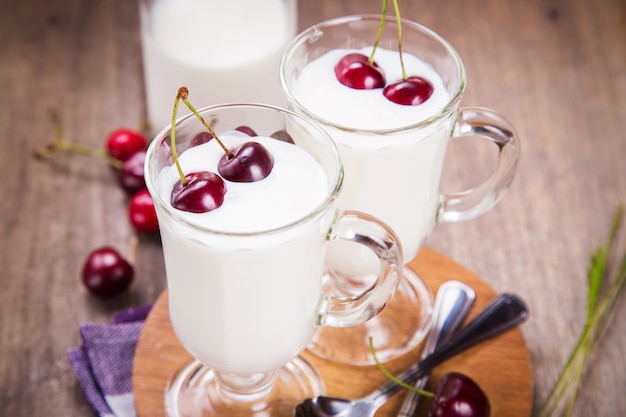 Yogurt with cherry