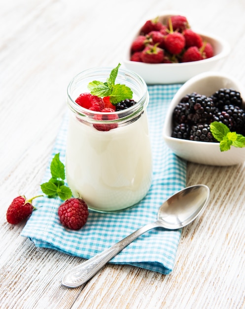 Yogurt with fresh berries