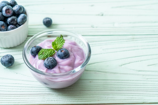 yogurt with fresh blueberries