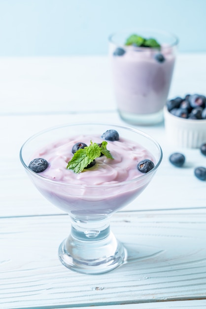 yogurt with fresh blueberries