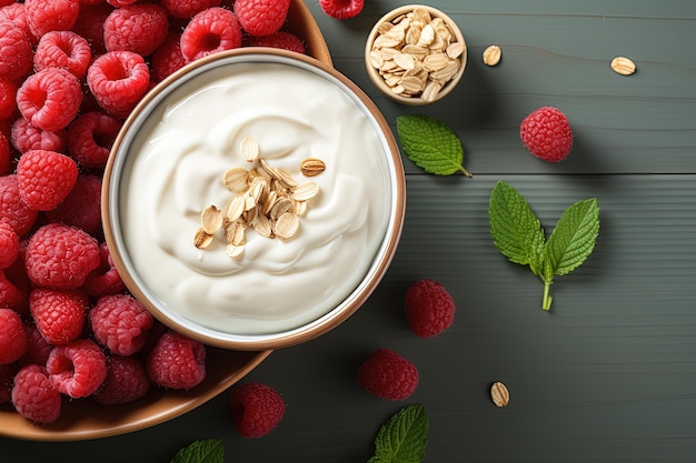 Yogurt With Raspberries Greek yogurt with raspberries and granola