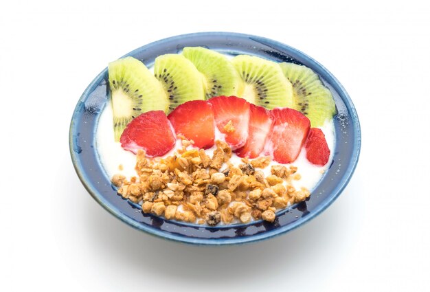 yogurt with strawberry, kiwi and granola 