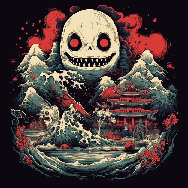 Foto yokai t-shirt ontwerp