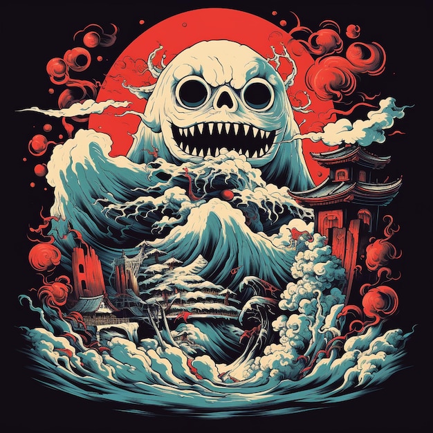 Foto yokai t-shirt ontwerp